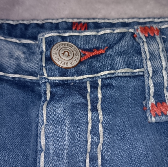 True Religion Bobby Stretch Shorty Denim Jeans Shorts Low Rise Vintage - Picture 3 of 7